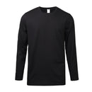 MEN'S CLASSIC CREW NECK LONG SLEEVES T-SHIRT (TR525) - BLACK/H.GREY/WHITE