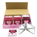 Love Hearts Matte Rectangular Compact Mirror JM5921-7 (12PC)