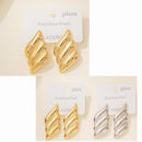 Twisted Stainless Steel Stud Earrings 1030 (12 units)