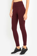 SOFRA LADIES HIGH WAIST FLEECE EXTRA-WIDE BAND LEGGINGS (TX701)