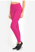 SOFRA LADIES HIGH WAIST FLEECE EXTRA-WIDE BAND LEGGINGS (TX701)