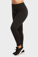 SOFRA LADIES HIGH WAISTED FLEECE LEGGINGS PLUS SIZE (TX701X)