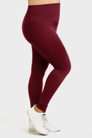 SOFRA LADIES HIGH WAISTED FLEECE LEGGINGS PLUS SIZE (TX701X)