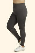 SOFRA LADIES HIGH WAISTED FLEECE LEGGINGS PLUS SIZE (TX701X)