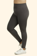 SOFRA LADIES HIGH WAISTED FLEECE LEGGINGS PLUS SIZE (TX701X)