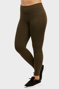 SOFRA LADIES HIGH WAISTED FLEECE LEGGINGS PLUS SIZE (TX701X)