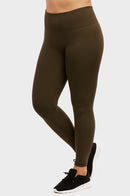 SOFRA LADIES HIGH WAISTED FLEECE LEGGINGS PLUS SIZE (TX701X)