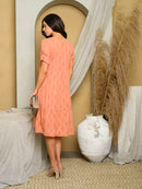 WOMEN'S SHORT SLEEVE TIERED MIDI DRESS