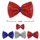USA Flag Color Sequin Hair Bow 1001 (12 units)