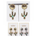 Western Cactus Drop Earrings 6040 (12 units)