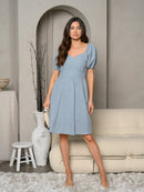 WOMEN'S TEXTURED SELF TIE BACK DETAILED MINI DRESS