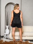 PLUS SIZE SLEEVELESS TIERED ROMPER