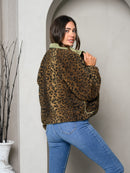 WOMEN'S LONG SLEEVE ANIMAL PRINT BUTTON UP JACKET