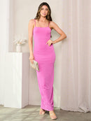 WOMEN'S SLEEVELESS BODYCON SOLID MAXI DRESS