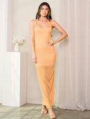 WOMEN'S SLEEVELESS BODYCON SOLID MAXI DRESS