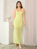 WOMEN'S SLEEVELESS BODYCON SOLID MAXI DRESS