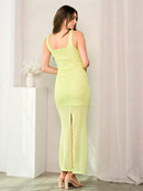 WOMEN'S SLEEVELESS BODYCON SOLID MAXI DRESS