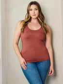PLUS SIZE SLEEVELESS SOLID BASIC TANK TOP