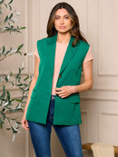 WOMENS SLEEVELESS BUTTON CLOSURE POCKETS VEST