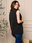 WOMENS SLEEVELESS BUTTON CLOSURE POCKETS VEST