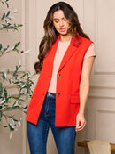 WOMENS SLEEVELESS BUTTON CLOSURE POCKETS VEST