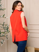 WOMENS SLEEVELESS BUTTON CLOSURE POCKETS VEST