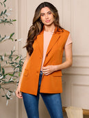 WOMENS SLEEVELESS BUTTON CLOSURE POCKETS VEST