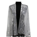 Sequin Chiffon Embellished Fringe Sheer Shawl Wrap Scarf SC309B (12pc)