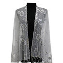 Sequin Chiffon Embellished Fringe Sheer Shawl Wrap Scarf SC309B (12pc)