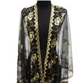 Sequin Chiffon Embellished Fringe Sheer Shawl Wrap Scarf SC309B (12pc)