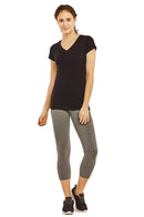 SOFRA LADIES COTTON CAPRI LEGGINGS (WP4001_CHC/GR)