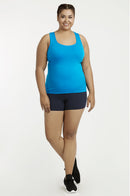 SOFRA COTTON LEGGING SHORTS 12 INCH OUTSEAM PLUS SIZE (WP4012X_NAVY)