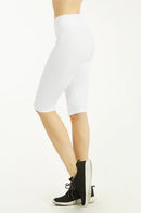 SOFRA LADIES COTTON 21 INCH OUTSEAM SHORTS W/ HIGH WAISTBAND (WP4021_OFF WHITE)