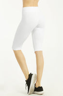 SOFRA LADIES COTTON 21 INCH OUTSEAM SHORTS W/ HIGH WAISTBAND (WP4021_OFF WHITE)