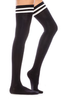 WS35 12 Pairs Trendy & Comfortable Striped Over the Knees Socks